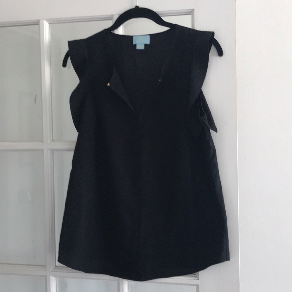 Black sleeveless blouse